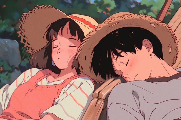 Cena de estilo de vida em estilo anime com pessoas fazendo tarefas diárias
