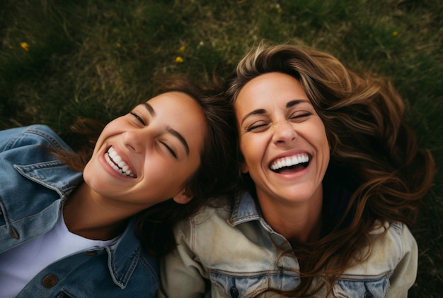 Foto grátis cena de felicidade fotorrealista com amigos felizes