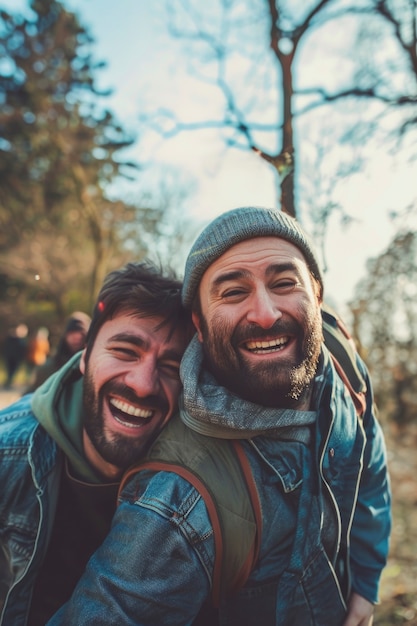 Foto grátis cena de felicidade fotorrealista com amigos felizes