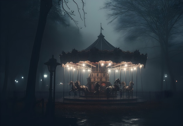 Foto grátis cena de horror com um carnaval assustador