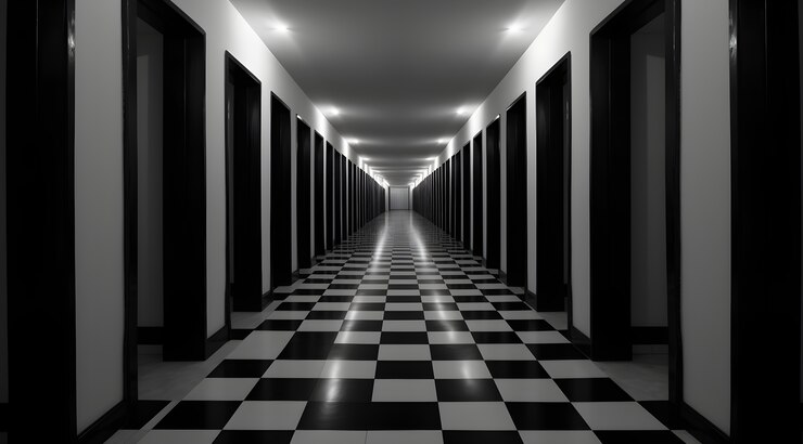 Foto grátis cena de horror com um salão assustador