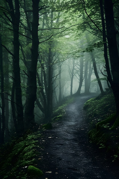 Foto grátis cena de horror com uma floresta assustadora