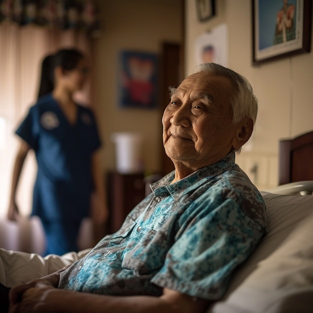 Foto grátis cena de trabalho de cuidados com paciente idoso a ser atendido
