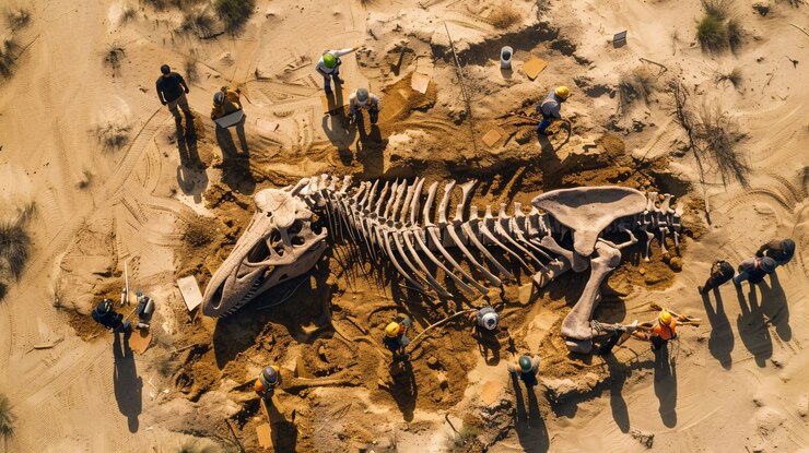 Foto grátis cena de um sítio arqueológico com restos e descobertas antigas