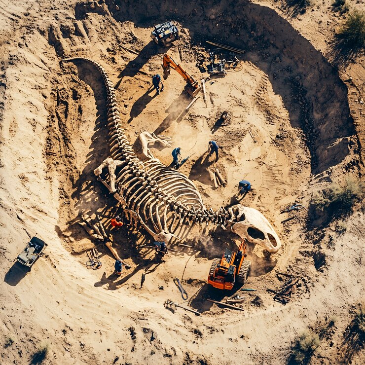 Foto grátis cena de um sítio arqueológico com restos e descobertas antigas