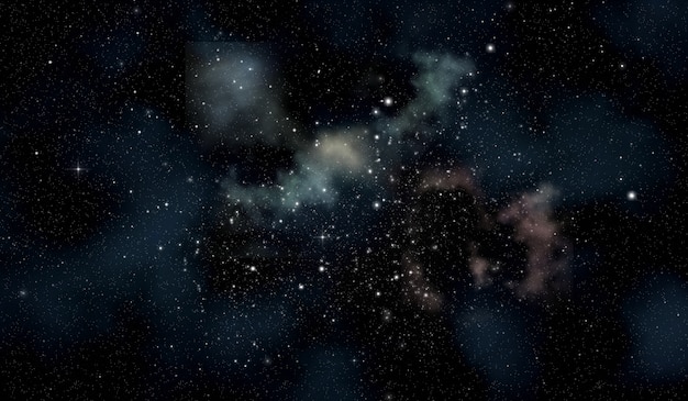 Cena do espaço com aglomerado de estrelas em widescreen