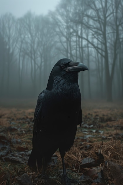 Foto grátis cena escura de corvos ao ar livre