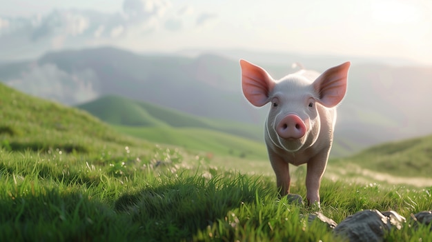 Foto grátis cena fotorrealista com porcos criados em um ambiente de fazenda