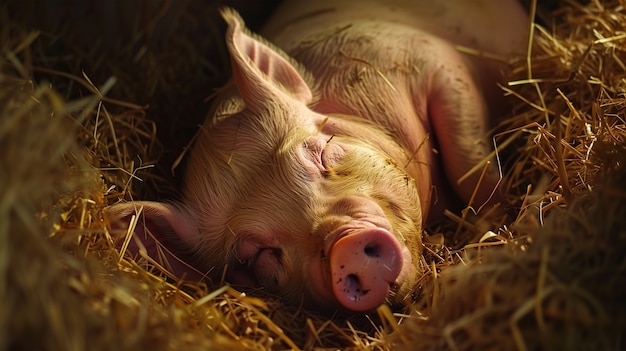 Foto grátis cena fotorrealista com porcos criados em um ambiente de fazenda