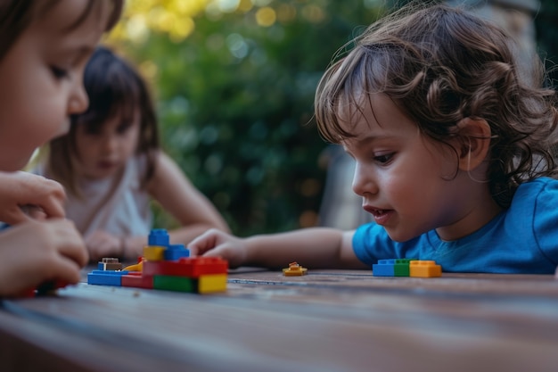 Foto grátis cena realista com crianças pequenas com autismo brincando