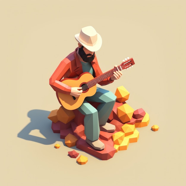 Cena relacionada à música em 3D