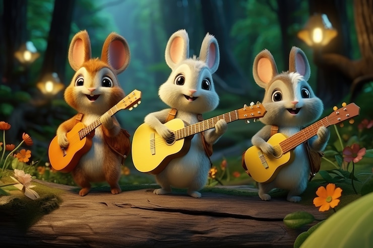 Foto grátis cena relacionada à música em 3d