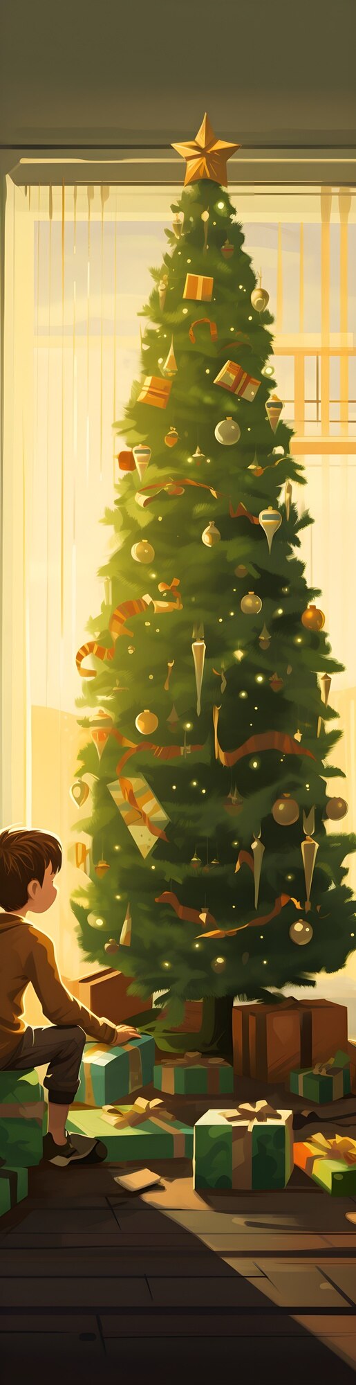 Foto grátis cena tradicional de natal em estilo de arte digital