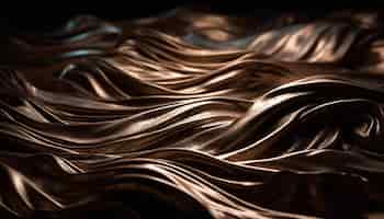 Foto grátis cenário de chocolate com padrão de onda sedosa, design elegante gerado por ia