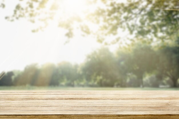 Cenário de produtos naturais, árvores verdes e luz solar