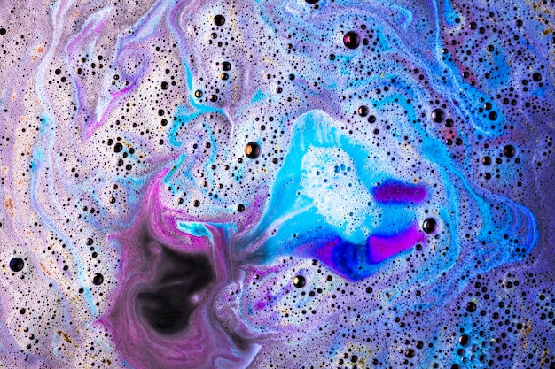 Cenário de superfície de bomba de banho brilhantemente azul e rosa