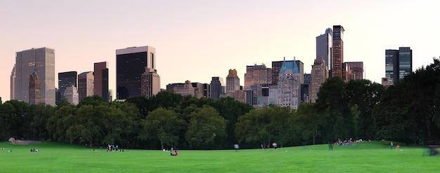 Central Park de Nova York ao entardecer panorama