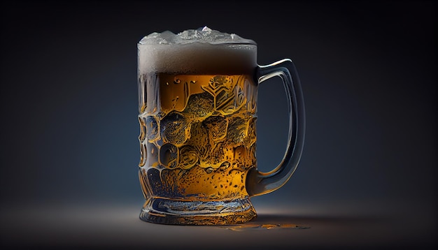 Foto grátis cerveja espumosa em um copo de cerveja na mesa ia generativa
