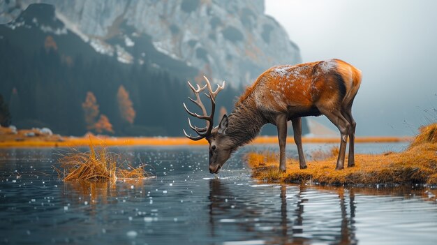 Cervos selvagens na natureza