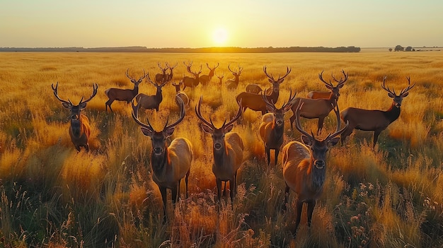 Cervos selvagens na natureza