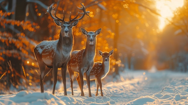 Cervos selvagens na natureza