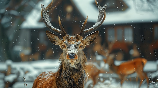 Cervos selvagens na natureza