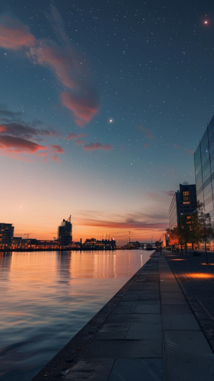 Foto grátis céu estrelado sobre a cidade