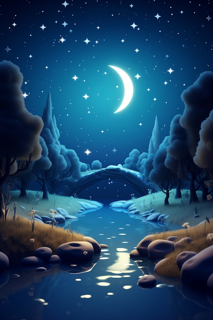 Foto grátis céu noturno de desenho animado 3d