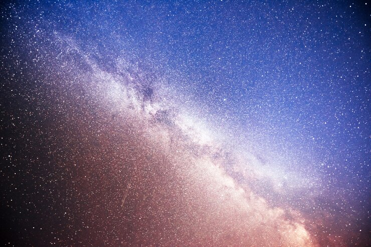 Foto grátis céu noturno vibrante com estrelas, nebulosa e galáxia.