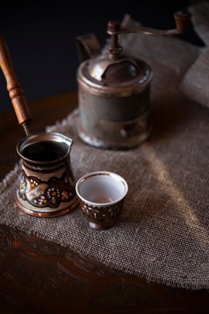 Chaleira turca vintage de alta vista para café