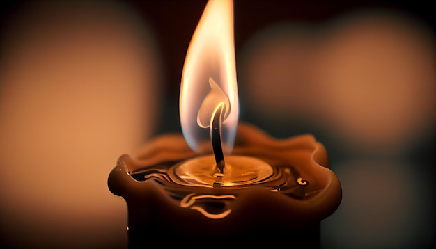 Foto grátis chama acendendo vela queimando romance ardente no escuro gerado por ia