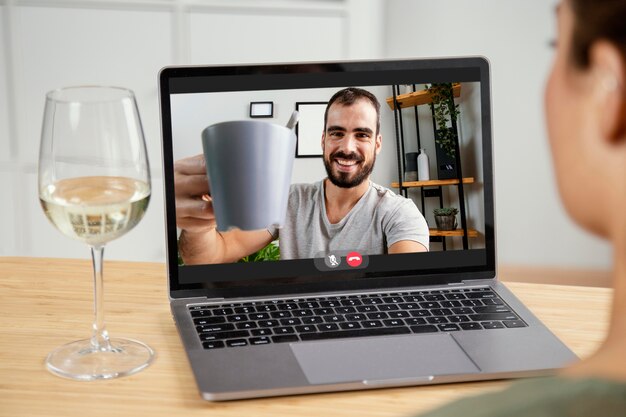 Chama de vídeo no portátil