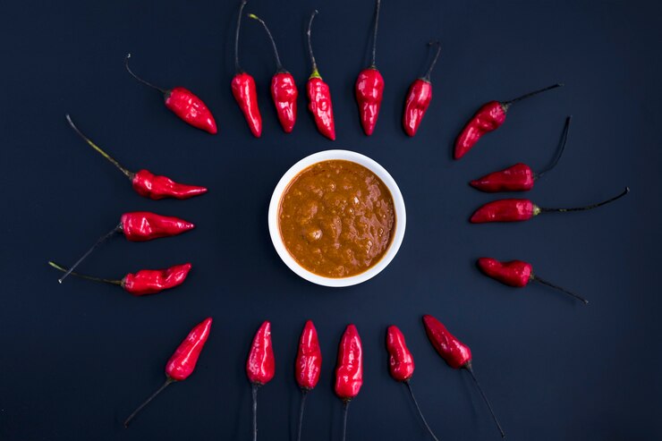Foto grátis chili peppers e chutney