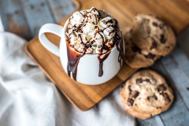 Chocolate quente com receita de marshmallows