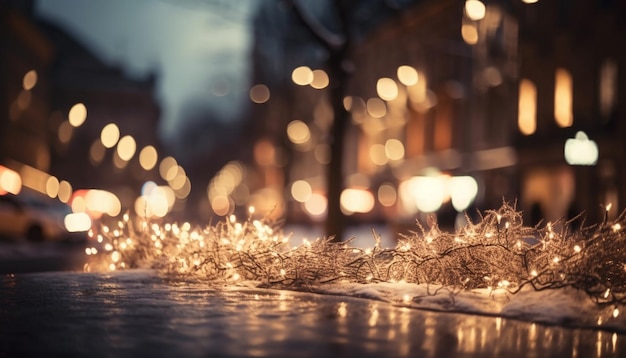 Foto grátis cidade brilhante viva enquanto o inverno se instala gerada por ia