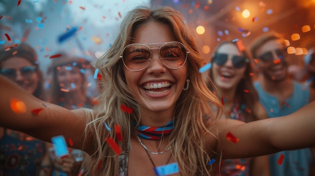 Foto grátis cinematic portrait of people celebrating usa independence day national holiday