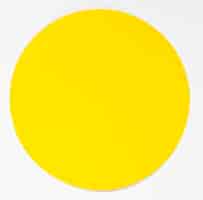Foto grátis círculo amarelo de vista superior em fundo branco