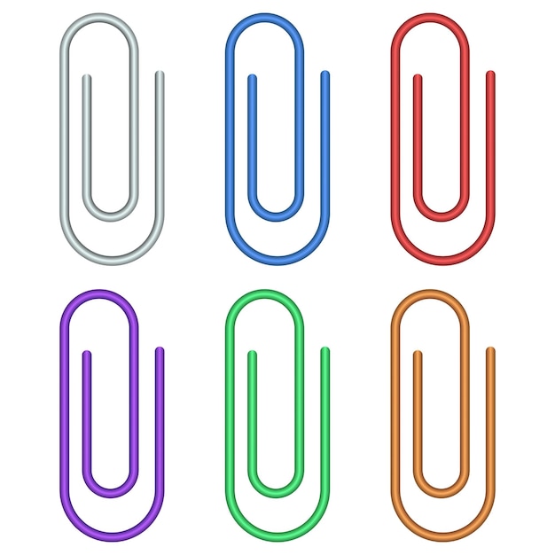 Clipes de papel gradiente de várias cores