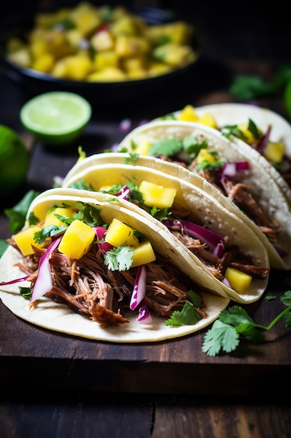 Foto grátis close em deliciosos tacos