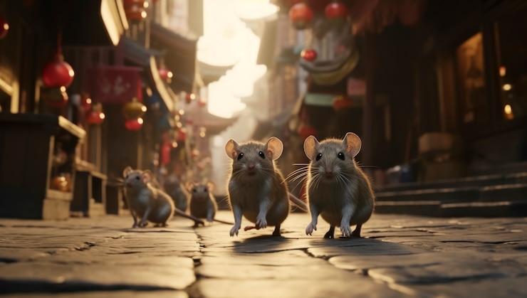 Foto grátis close em ratos na rua