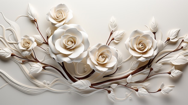 Close em rosas decorativas