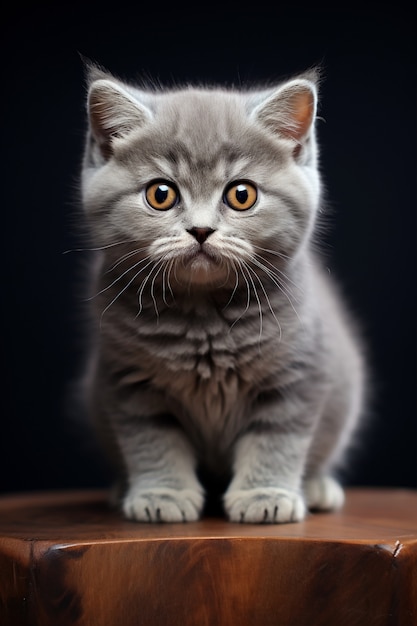 Foto grátis close em um gatinho adorável dentro de casa