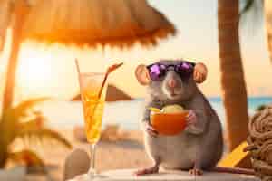 Foto grátis close em um rato na praia