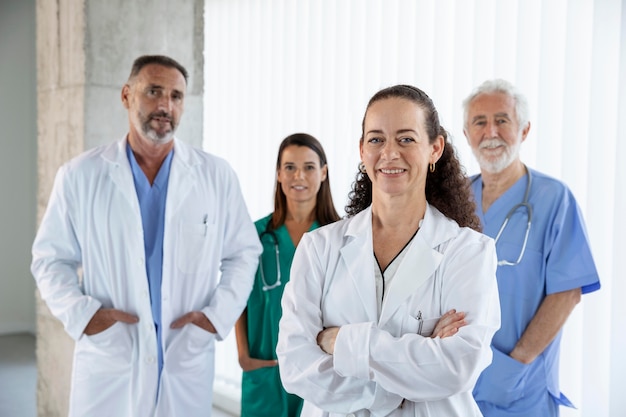 Close na equipe médica pronta para o trabalho