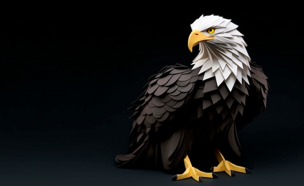 Close na renderização 3d da águia