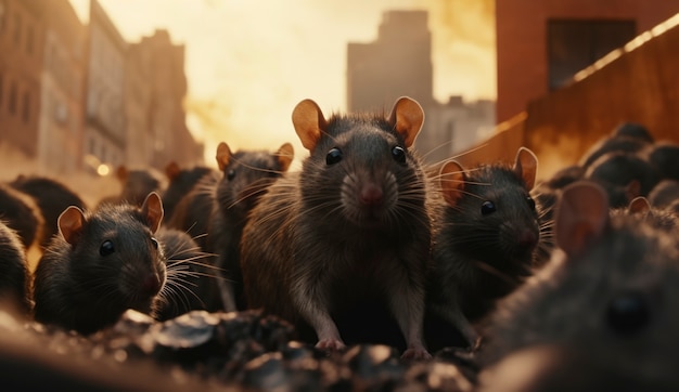Foto grátis close na travessura dos ratos