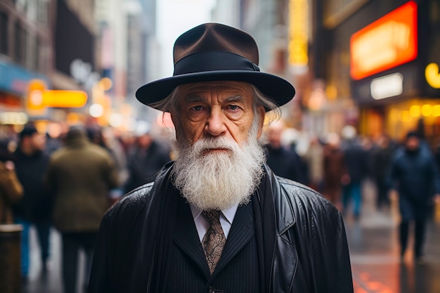 Foto grátis close no homem judeu de nova york