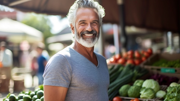 Foto grátis close no homem sorrindo no mercado