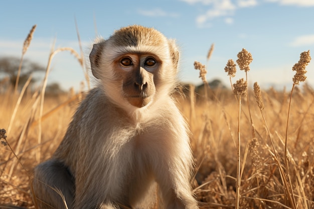 Close no macaco na natureza