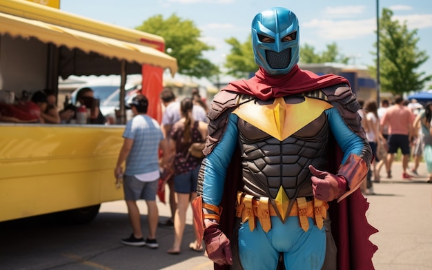 Foto grátis close no super-herói na feira